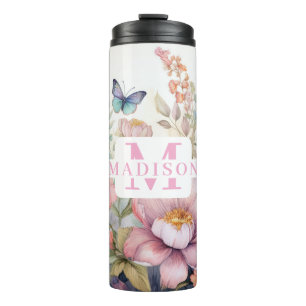 Termo Acuarela personalizada con nombre y monograma