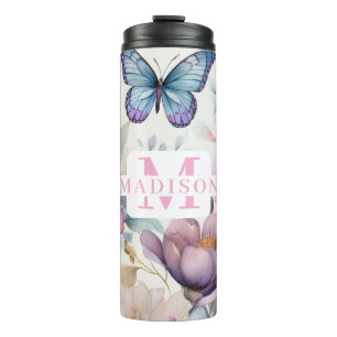 Termo Acuarela personalizada con nombre y monograma