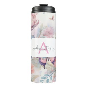 Termo Acuarela personalizada con nombre y monograma
