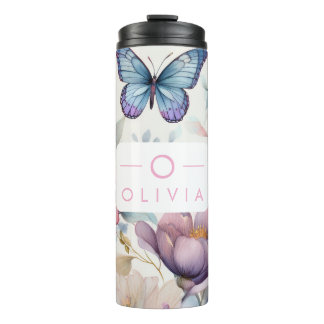 Termo Acuarela personalizada con nombre y monograma