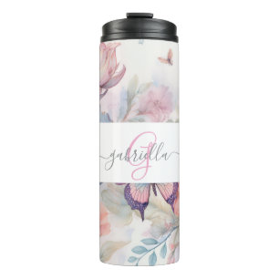 Termo Acuarela personalizada con nombre y monograma