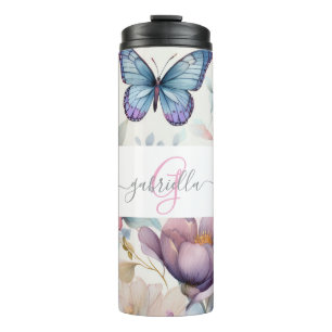 Termo Acuarela personalizada con nombre y monograma