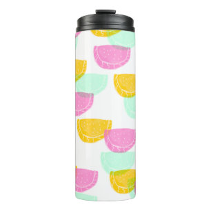 Termo Acuarela Sandía Rosa Verde Amarillo Patrón