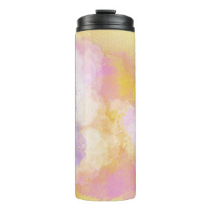 Termo Acuarelas abstractas - fondo anaranjado