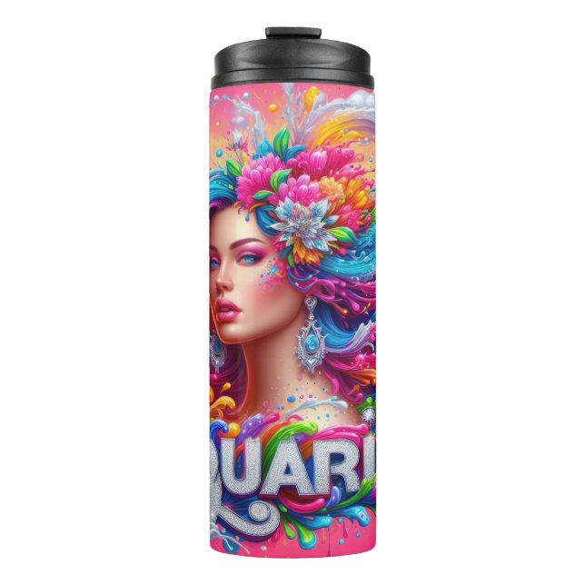 Termo  Acuario Zodiac Rosa (Anverso)