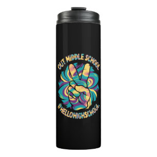 Termo Adiós a la escuela intermedia Hola escuela secunda