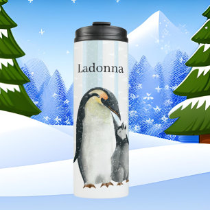 Termo adoradores de pingüinos articos lindos añaden nomb