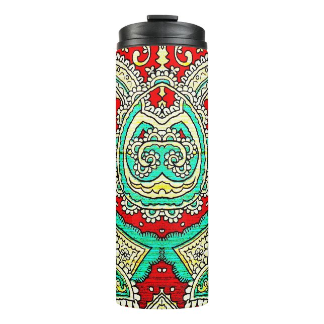 Termo Adorno arabesco de neón: estilo de los 80. (Anverso)