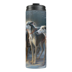 Termo Adorno de Navidad de Trineo Nevado Greyhound