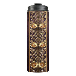 Termo Adorno Floral Dorado