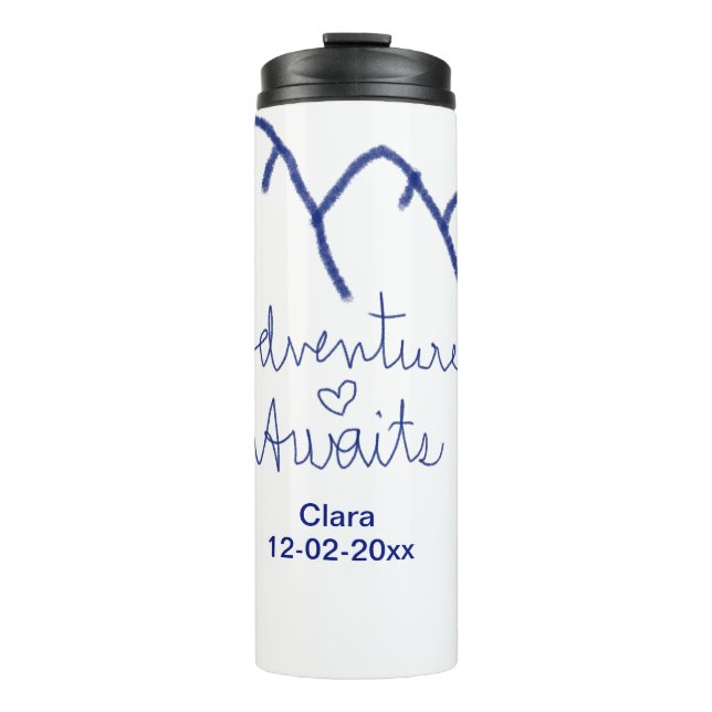 Termo Adventure awath blue mountain heart add name (Anverso)