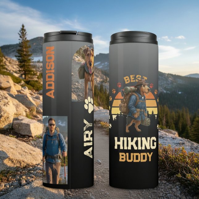 Termo Adventurous Airedale Hiker Wilderness Explorer (Subido por el creador)