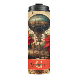 Termo Aeronave personalizada Steampunk con Poinsettia