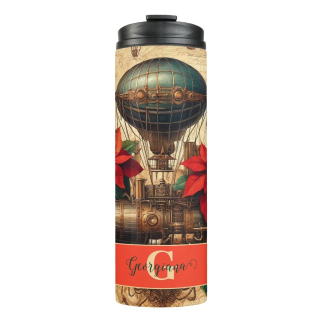 Termo Aeronave personalizada Steampunk con Poinsettia (Anverso)