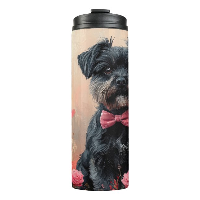 Termo Affenpinscher con Rosas - El día de San Valentín (Anverso)