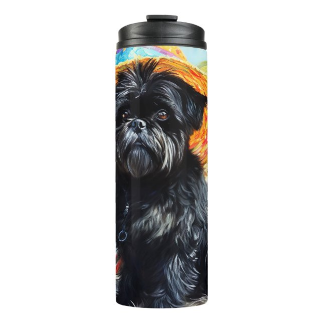 Termo Affenpinscher en la playa, regalo de verano para l (Anverso)
