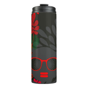 Termo Afro Diva Rojo Verde Pizarra Negro