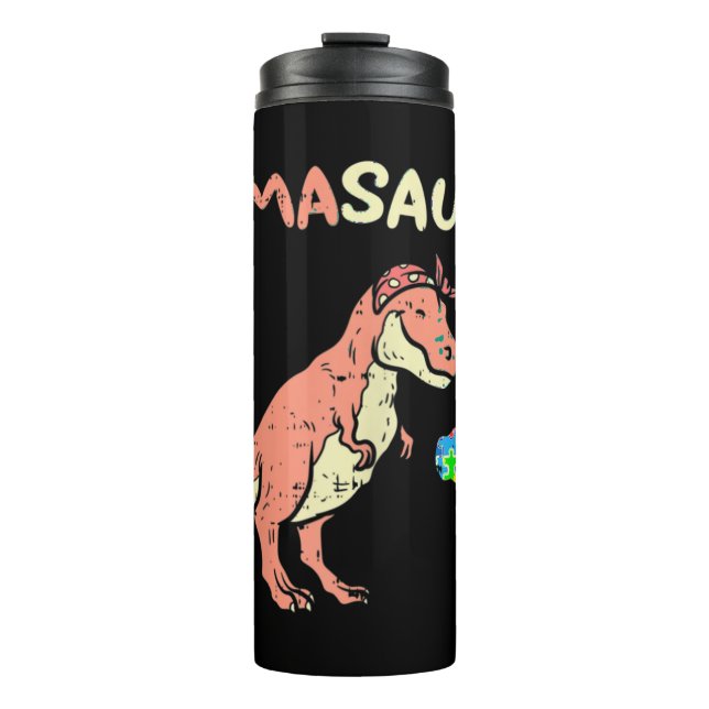 Termo Agarra este lindo Mamasaurus Heart Puzzle Dino T-S (Anverso)