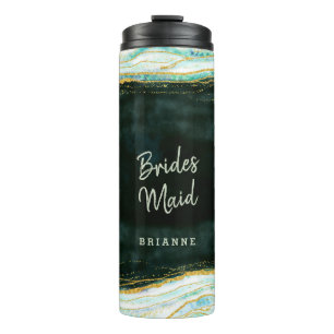 Termo Ágata Verde y Dorado Personalizado para Damas de H