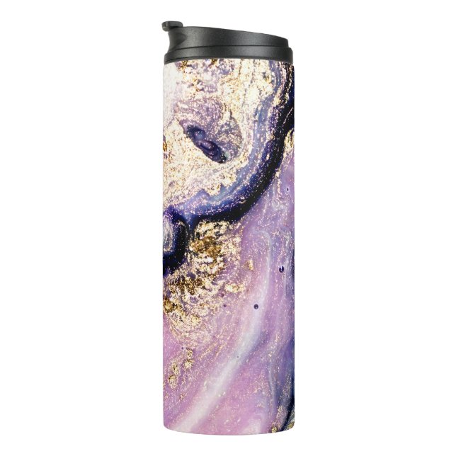 Termo Agate morado y dorado galaxia termal Tumbler (Rotado hacia la derecha)