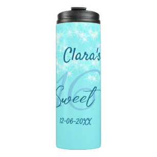 Termo Agate verde azulado turquesa dulce 16 cumpleaños a