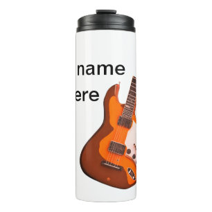 Termo Agrega tu nombre texto guitarra acústica marrón ed