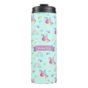 Termo Aguamarina Tumbler térmico con unicornio arcoiri