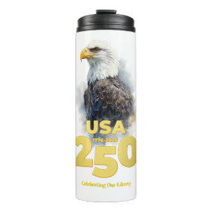 Termo Águila calva al aguarela & Oro USA 250