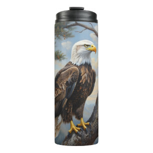 Termo Águila Calva Encaramada En Una Pintura De Aceite D