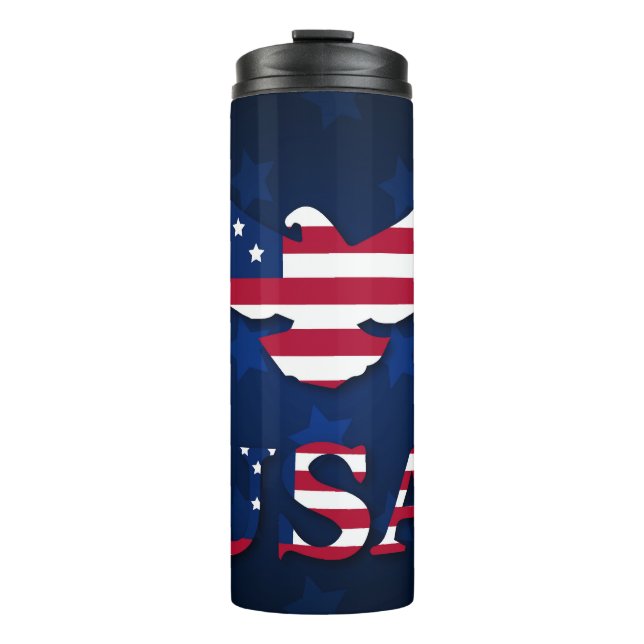 TERMO ÁGUILA DE BALDOSA ROJA AZUL PATRIOTA AMERICANA (Anverso)