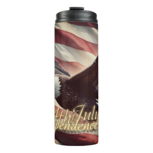 Termo Águila del 4 de Julio con bandera americana