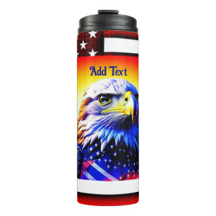 Termo Águila patriótica y bandera estadounidense persona