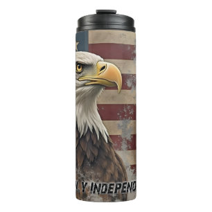 Termo Águila y bandera majestuosas: espíritu de libertad