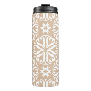 Termo Aire de flores beige y blanco. Patterna sin mar