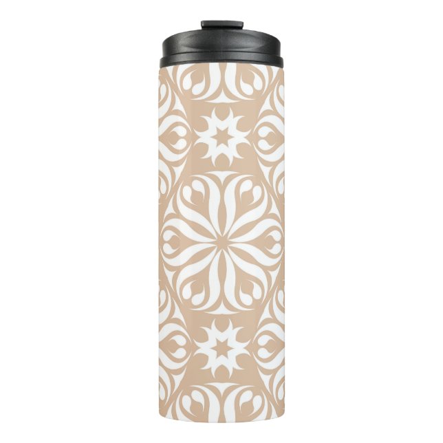 Termo Aire de flores beige y blanco. Patterna sin mar (Anverso)