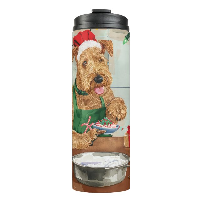 Termo Airedale Terrier Holiday Baking: Navidades festivo (Anverso)