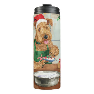 Termo Airedale Terrier Hornear en Navidad: Navideño Fest