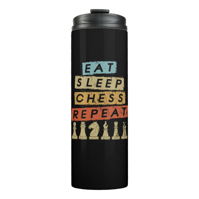 Termo Ajedrez - Comer Sleep Chess Repetir (Anverso)