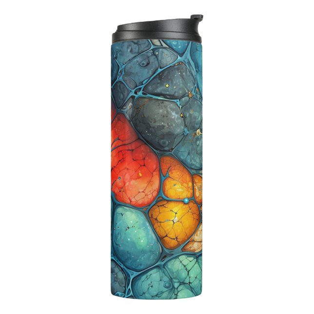 Termo Ajuste del Tumbler de Mármol Azul - Diseño sin pro (Rotado hacia la izquierda)