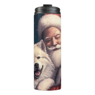 Termo Akita con Santa Claus Navideño Festivo 