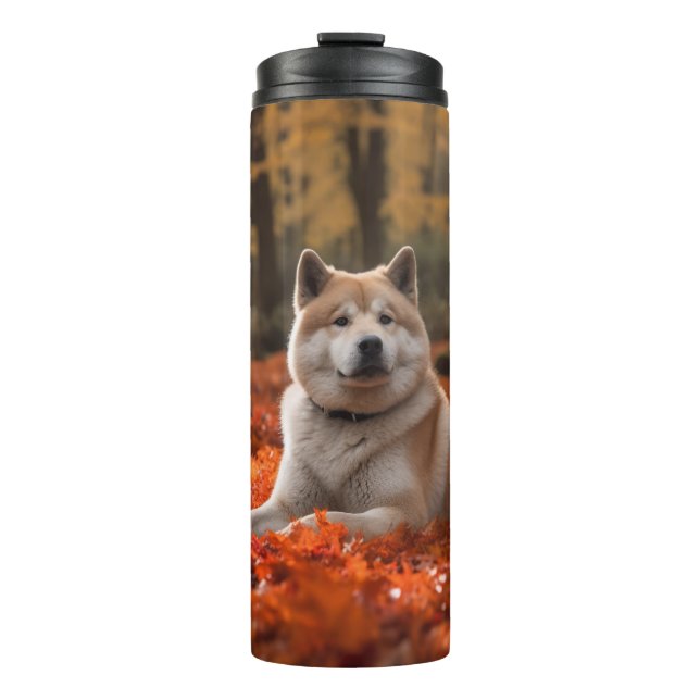 Termo Akita en otoño se inspira en hojas (Anverso)