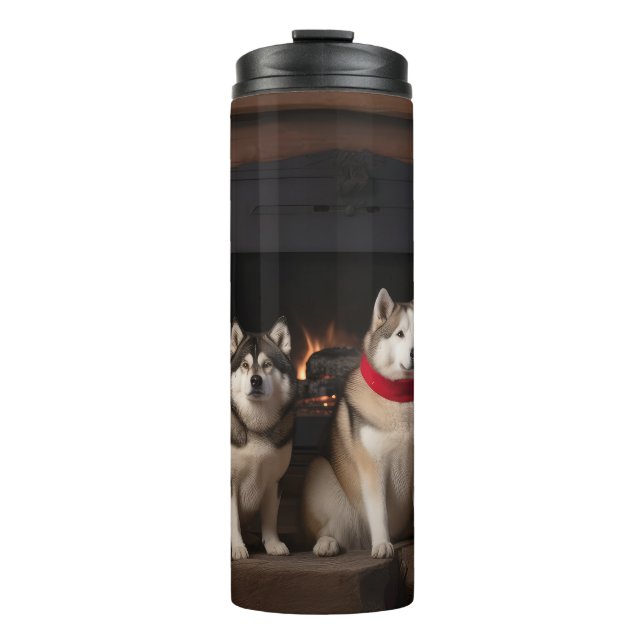 Termo Akita por los Navidades de la chimenea (Anverso)