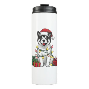 Termo Akita Xmas enciende Navidades de perros de Santa H
