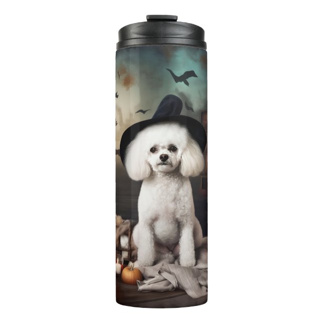 Termo Alarma de Halloween de Bichon Frise Pumpkins (Anverso)