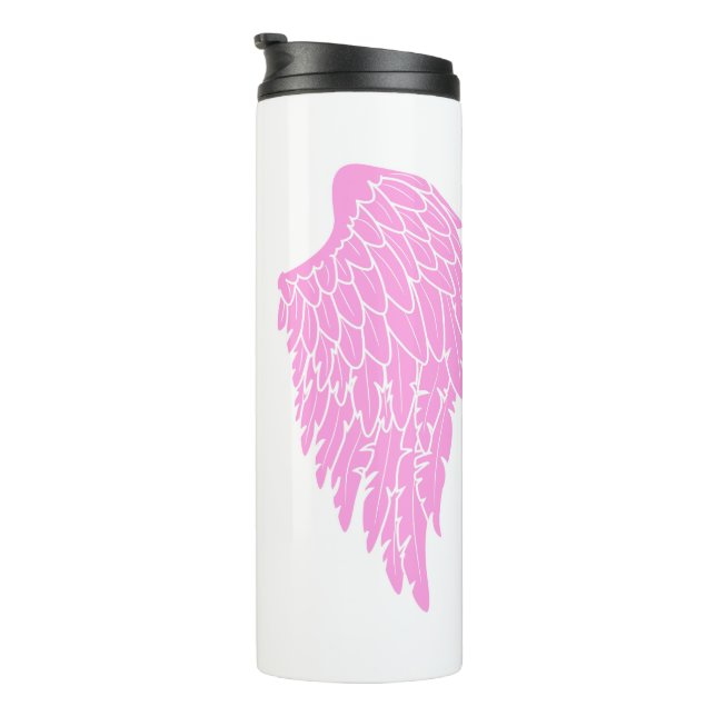 Termo Alas Angel rosadas de bonito personalizadas (Rotado hacia la derecha)