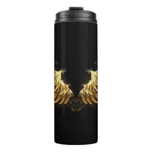 Termo Alas del Ángel de Oro sobre fondo negro