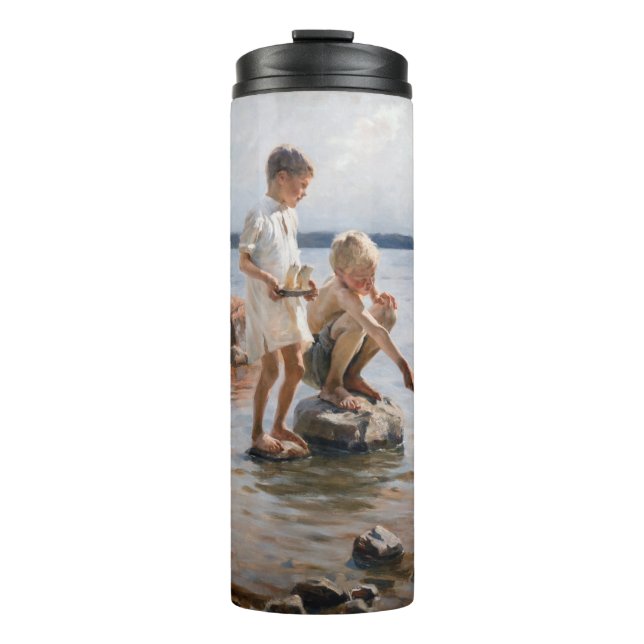 Termo Albert Edelfelt - Niños jugando en la costa (Anverso)