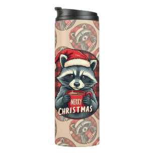Termo Alegría de Cacao de Mapache de Navidad