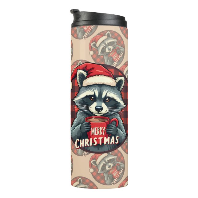Termo Alegría de Cacao de Mapache de Navidad (Rotado hacia la derecha)