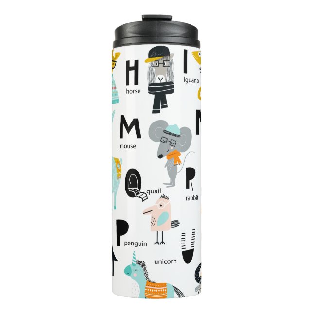 Termo Alfabeto animal | Algunos Tienen Gorras (Anverso)